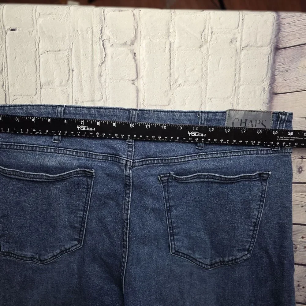 Chaps Jeans Straight Fit Men's 40x30 Blue Denim Classic Comfortable